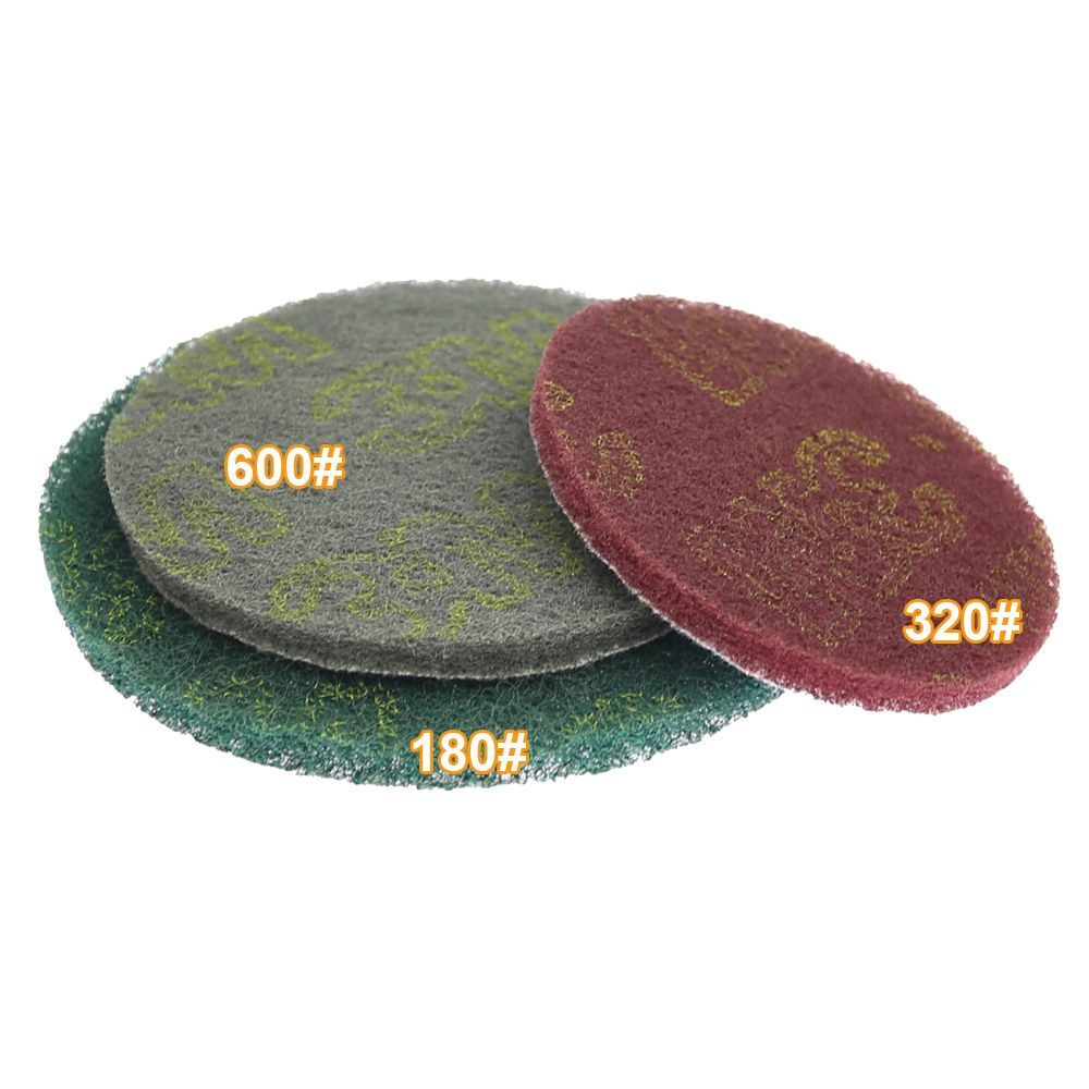 30 Pcs Drill Clean Pad Non-woven Abrasive Sanding Disc Coarse to Fine Change