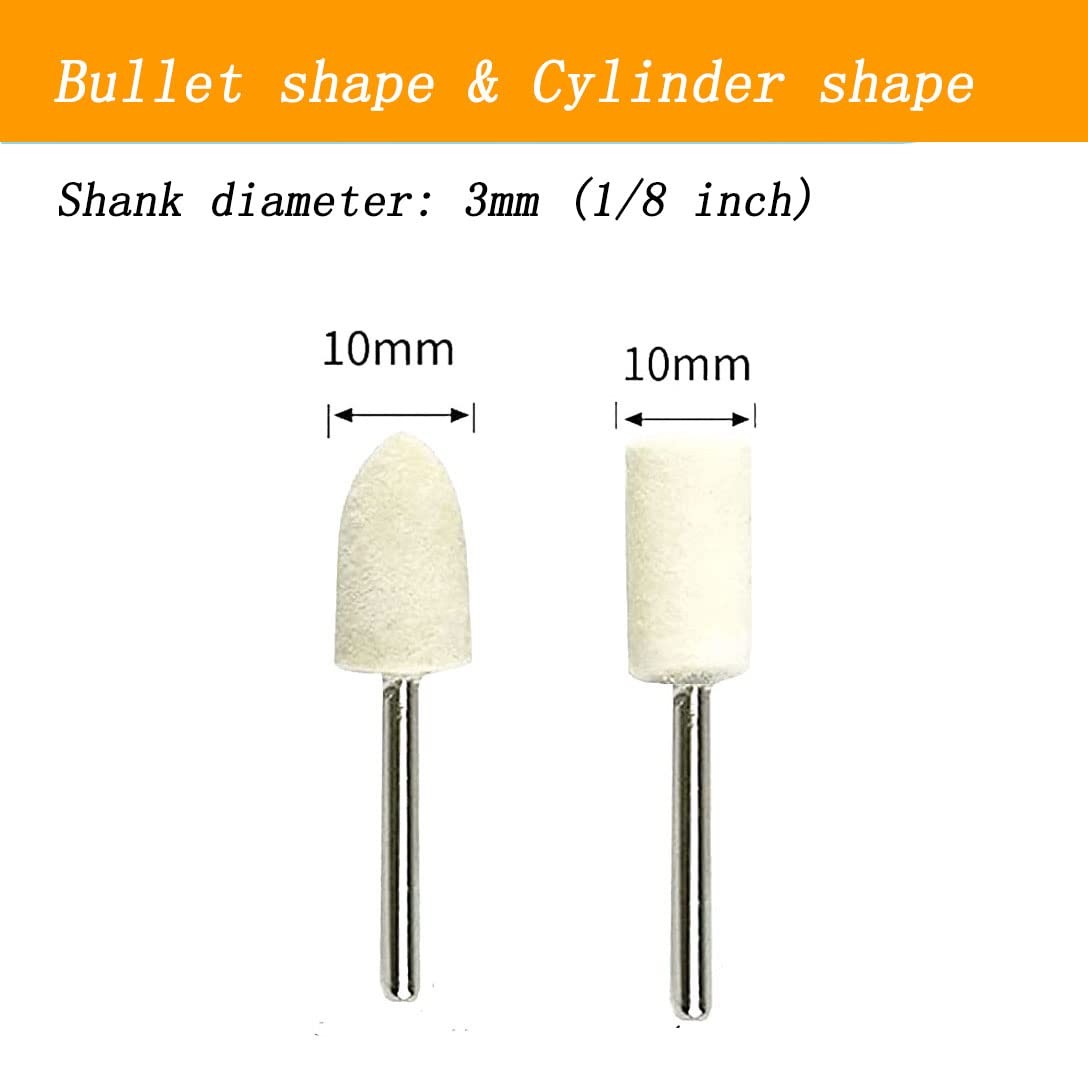 Luo ke 24 Pcs 1/8″ Shank Wool Felt Polishing Bits