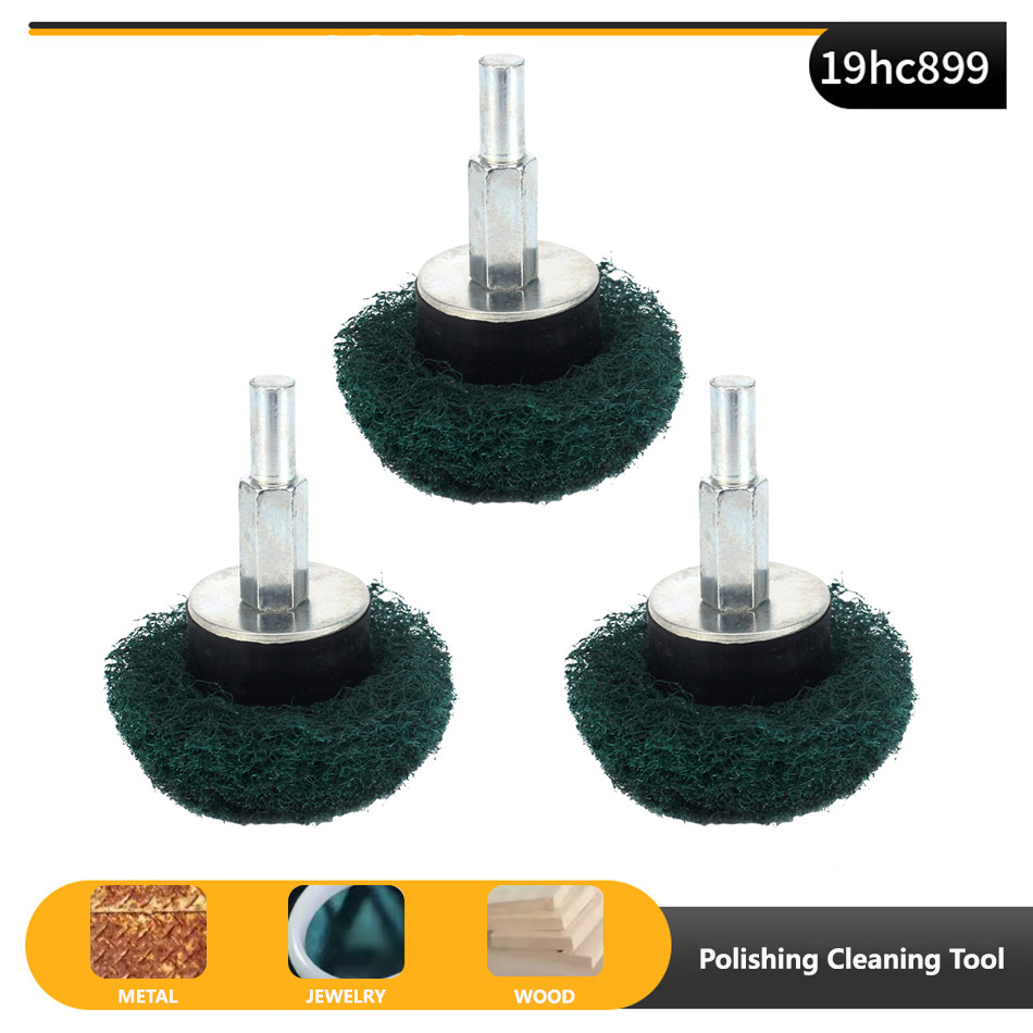 Scouring Pad Grinding Sanding Head Nylon Fiber Polishing Wheel Hand Tool 3pcs