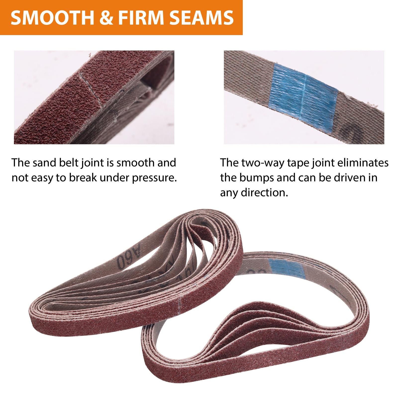 3/8 x 13” Sanding Belts for Air Belt Sander 12Each of 3/8×13 inch 36Pcs