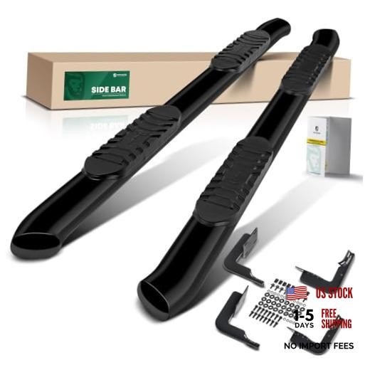 5 Inch Running Boards for Ford Super Duty, Extended SuperCab Semi-gloss black