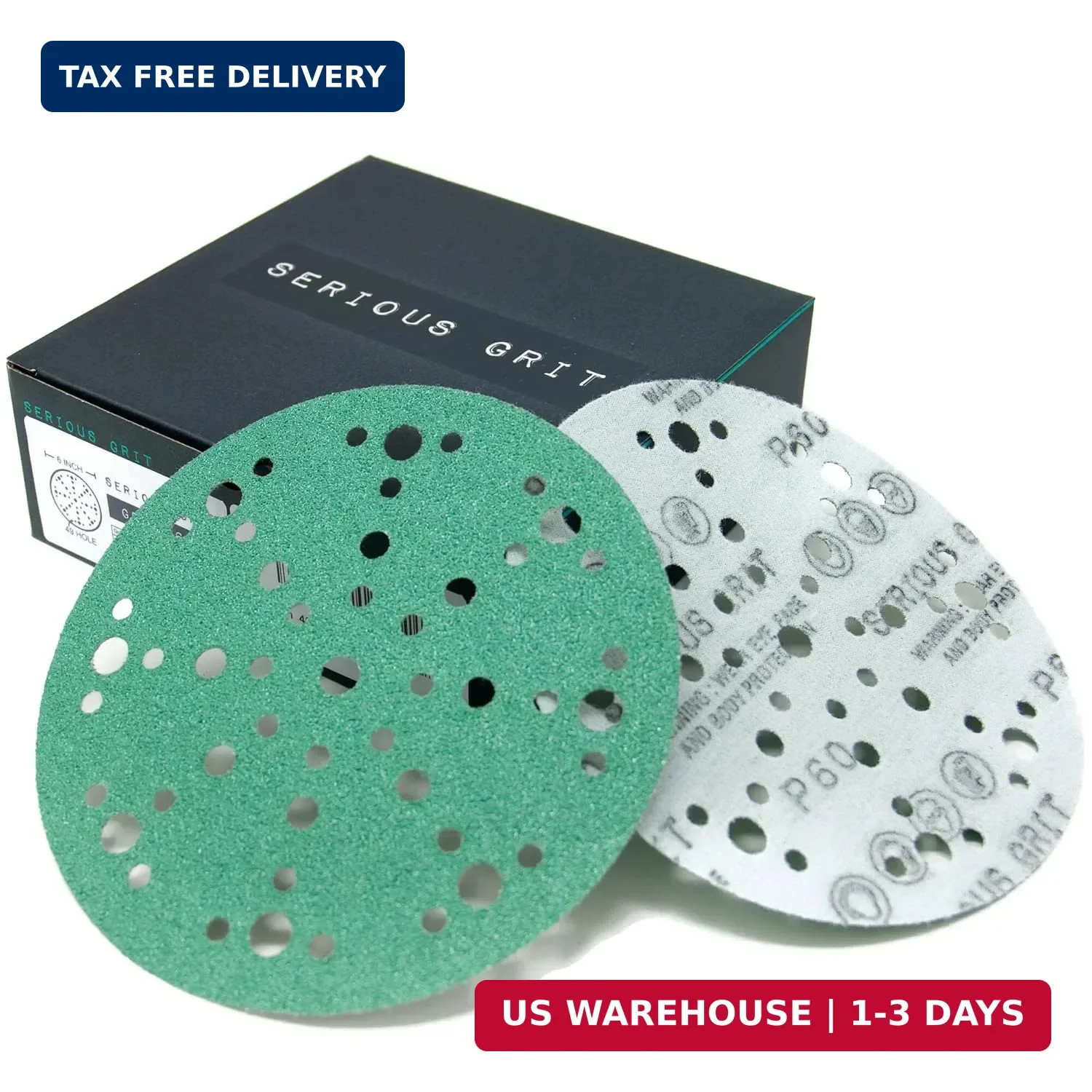 6-Inch 49-Hole P60 Grit Sanding Discs – 25 Pack Box | Fits Festoo