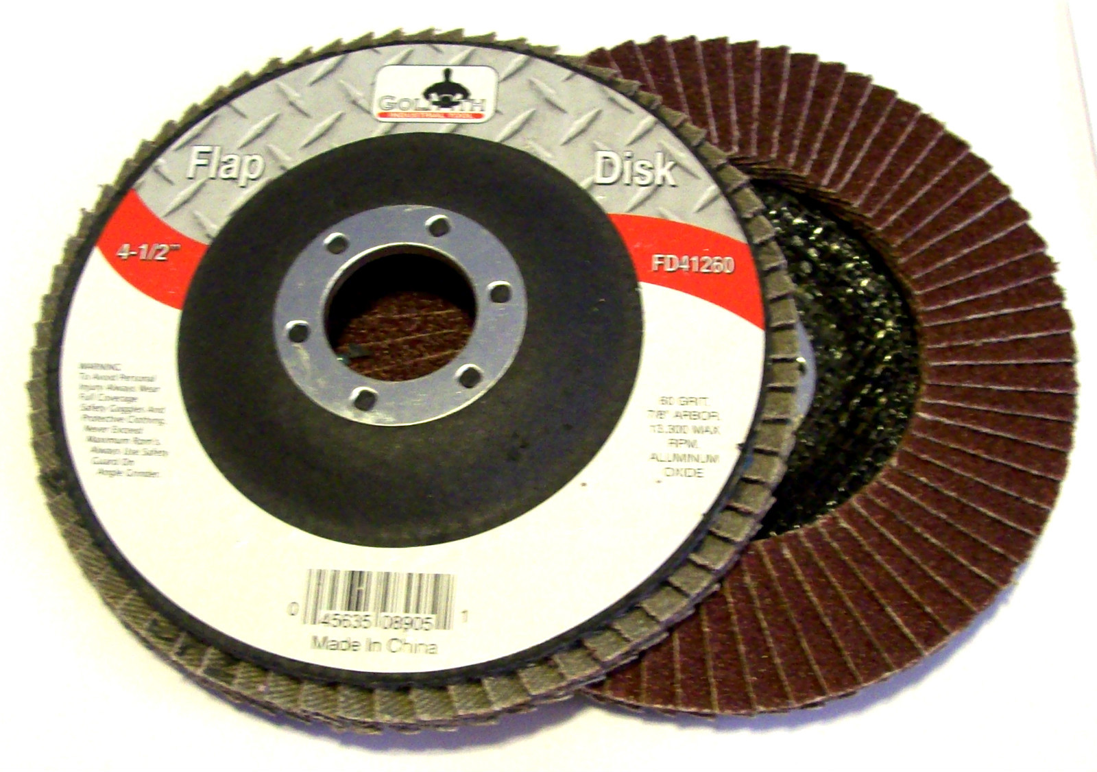 5 GOLIATH INDUSTRIAL 4-1/2″ FLAP DISCS 40 GRIT FD41240 ANGLE GRINDER WHEEL 4.5″