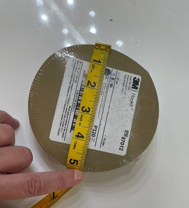 3M sandpaper hookit Disc fine P320 grit p/n 87012 50 sheets 127mm. 5 inch new