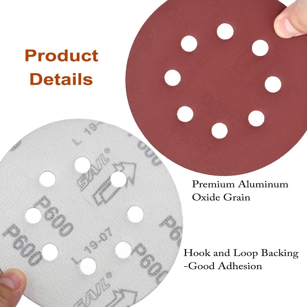 5-Inch Fine Grit Sanding Disc Set (60 Pack) for Polishing & Finishing
