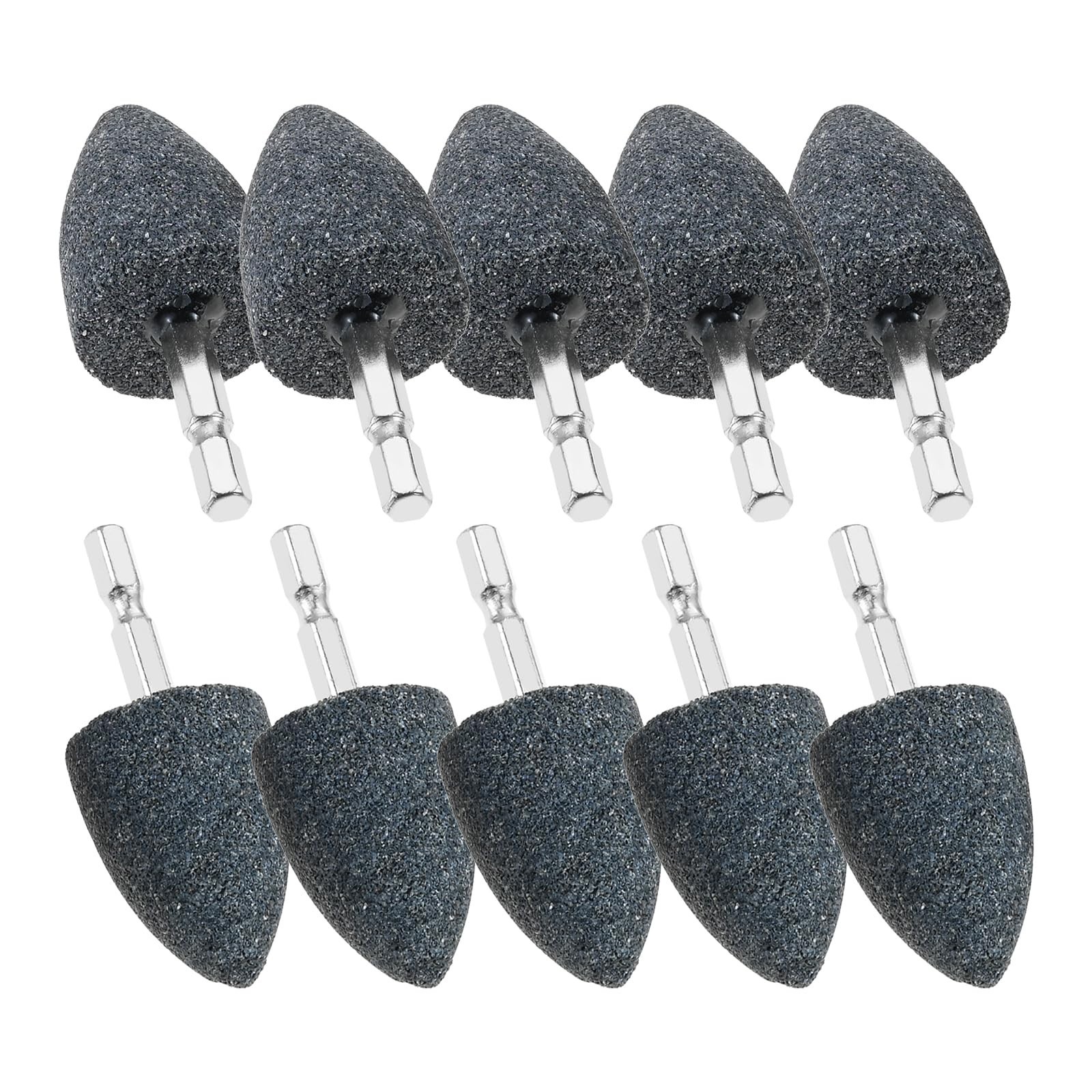 10Pcs 30mm Cone Grinding Stones – Aluminum Oxide Polishing Bits for Rotary Tools