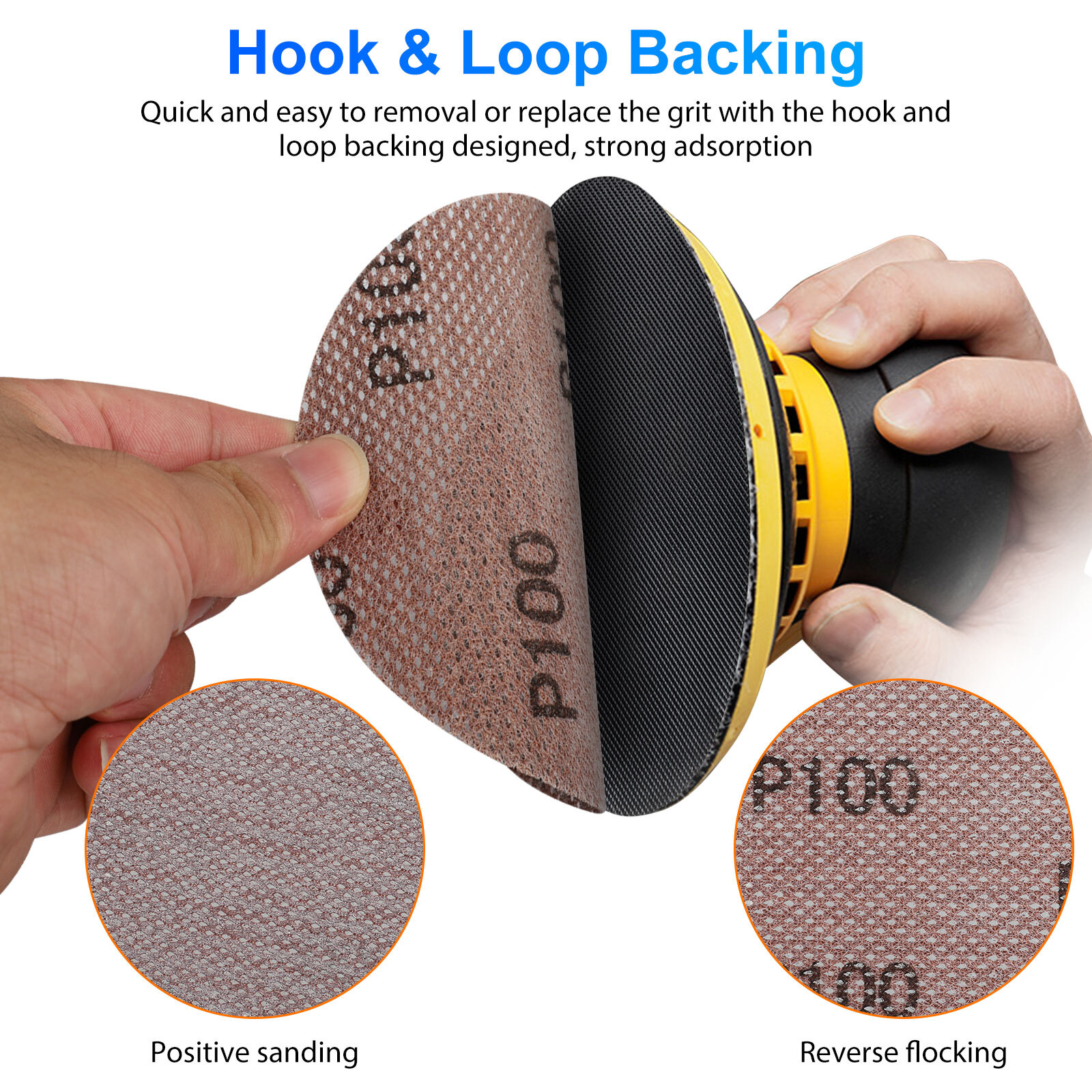 30 PCS Mesh Sanding Discs, Hook & Loop Sanding Pads 80 100 120 150 320 600 Grit