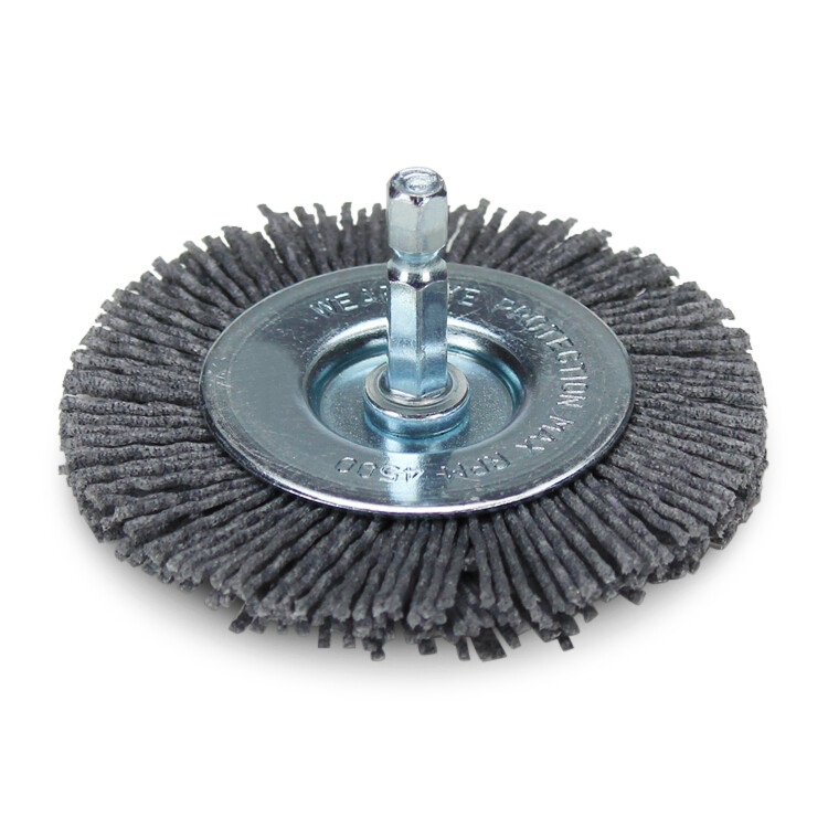 BHA 3″ Nylon Wire Wheel with 1/4″ Hex Shank for Drill or Die Grinder