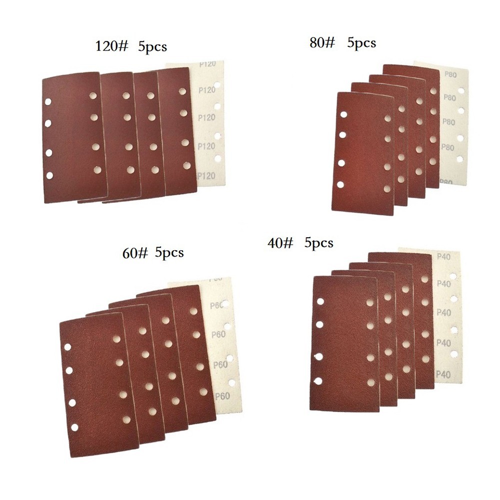Premium Sandpaper Set for Wood Polishing 20pcs 93x185mm Multiple Grits