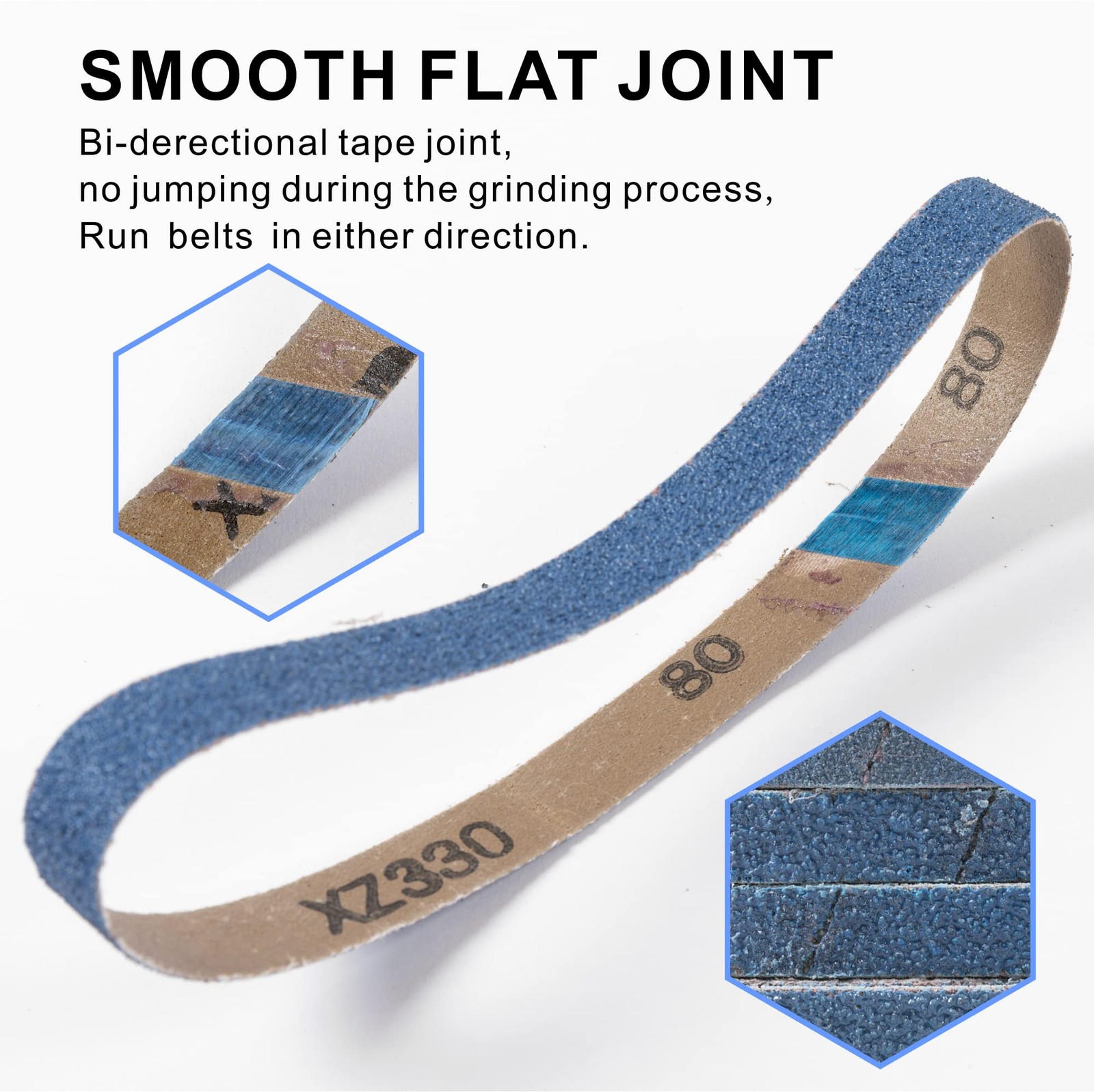Zirconia Sanding Belts 40 Pack 20x520mm 40/60/80/120 Grits 3/4″x20-1/2″