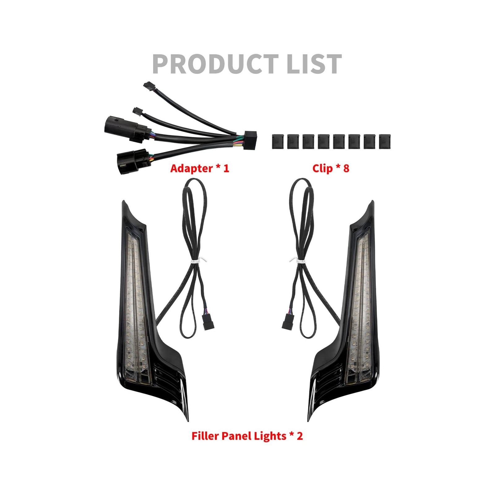 Motorcycle LED Filler Panel Lights Rear Fender Light Turn Signals Running Bra…