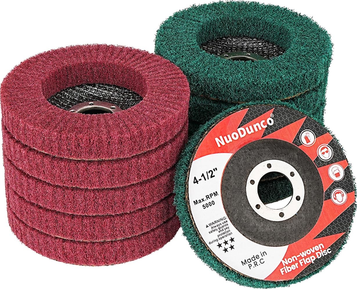 10x 4.5″ Nylon Flap Discs 180/320 Grit Angle Grinder Rust Paint Removal