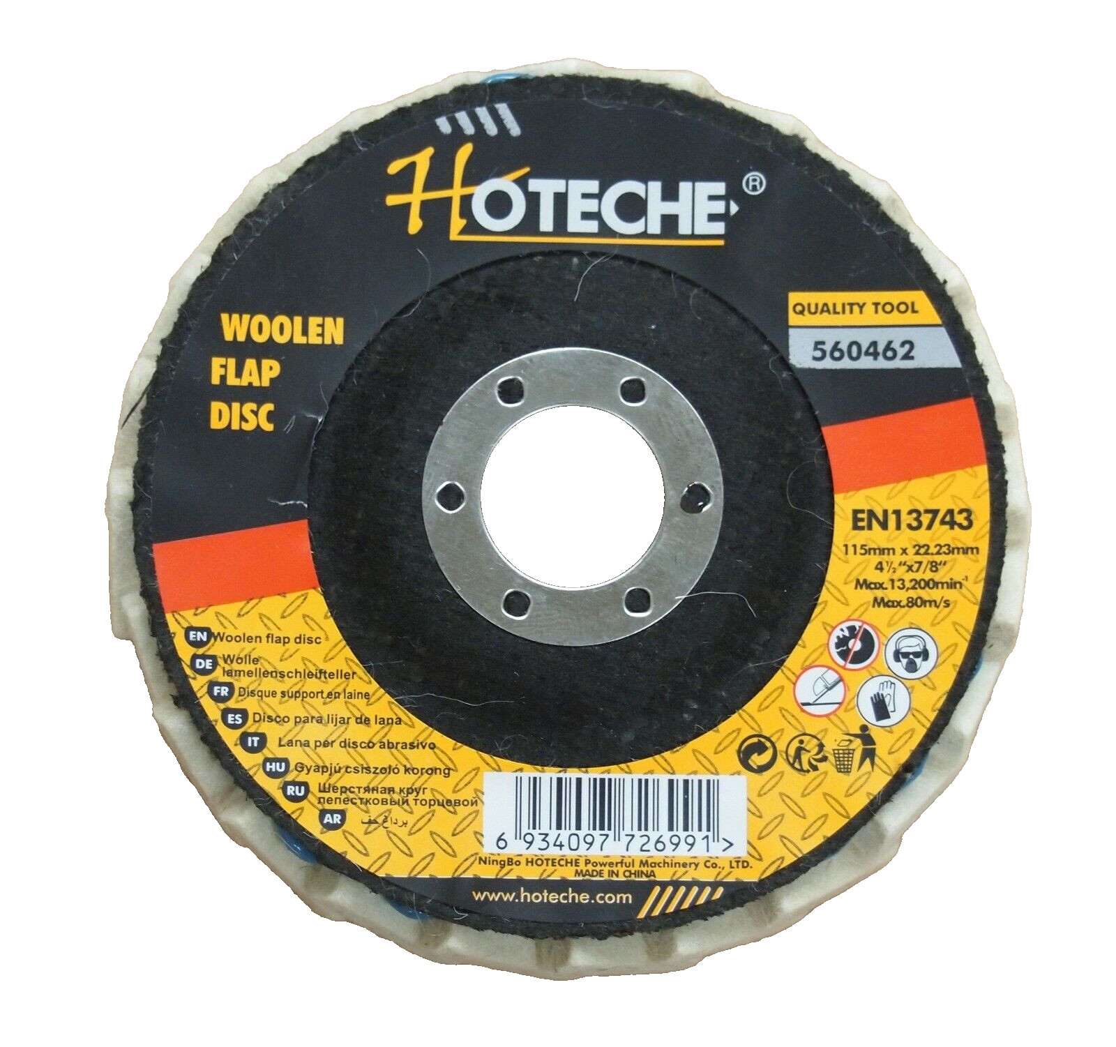 Lot of (10) Felt Wool Polishing Flap Disc Grinding wheel 4-1/2″ x 7/8″ 560462
