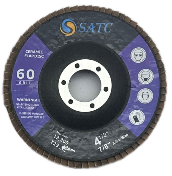 10 PACK 4-1/2″ x 7/8″ 60 Grit Purple Ceramic Flap Disc 4.5 in Grinding Wheel T29