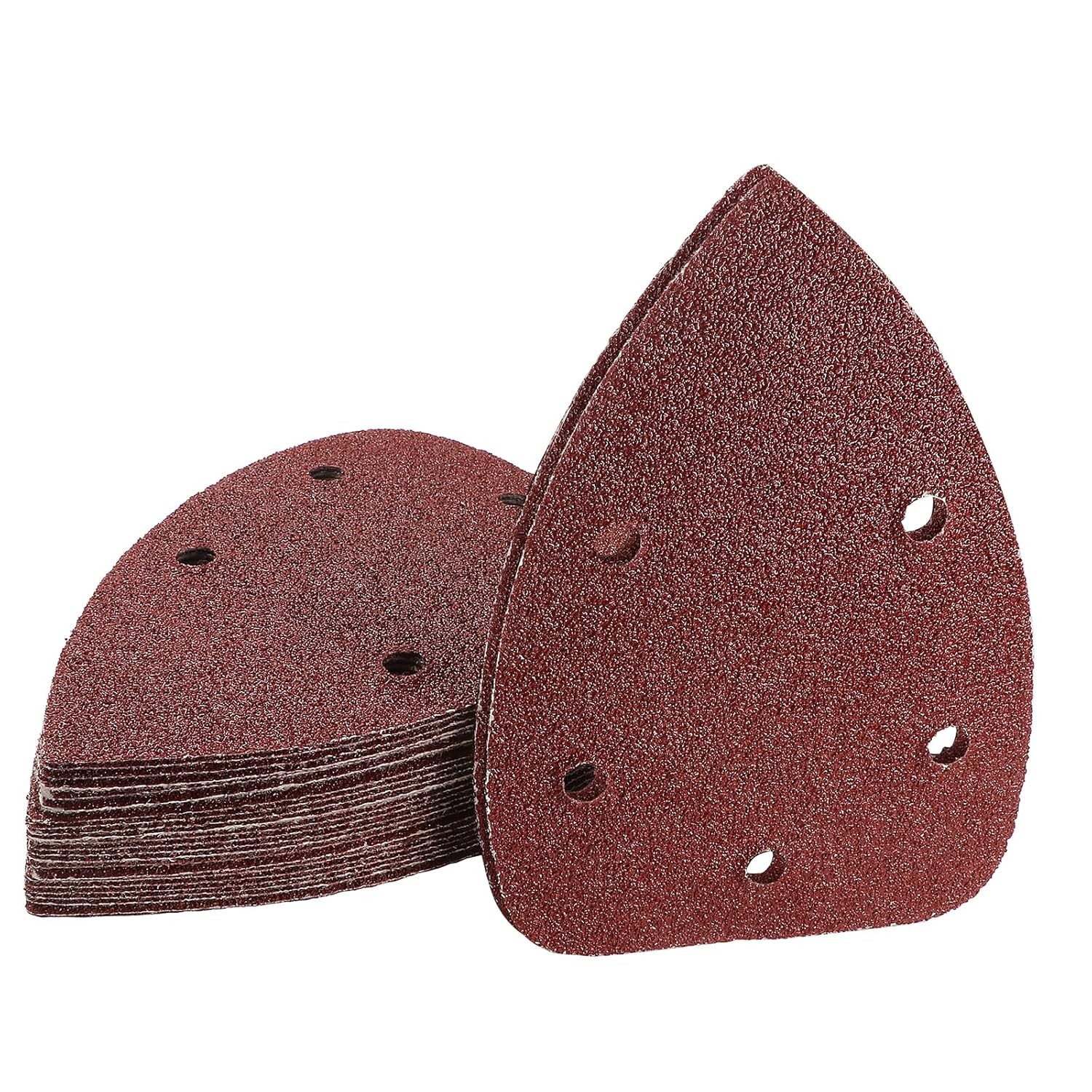 84PCS 5-1/2 x 3-1/2″ 5-H Mouse Detail Sanding Disc 40/60/80/120/180/240/320 Grit