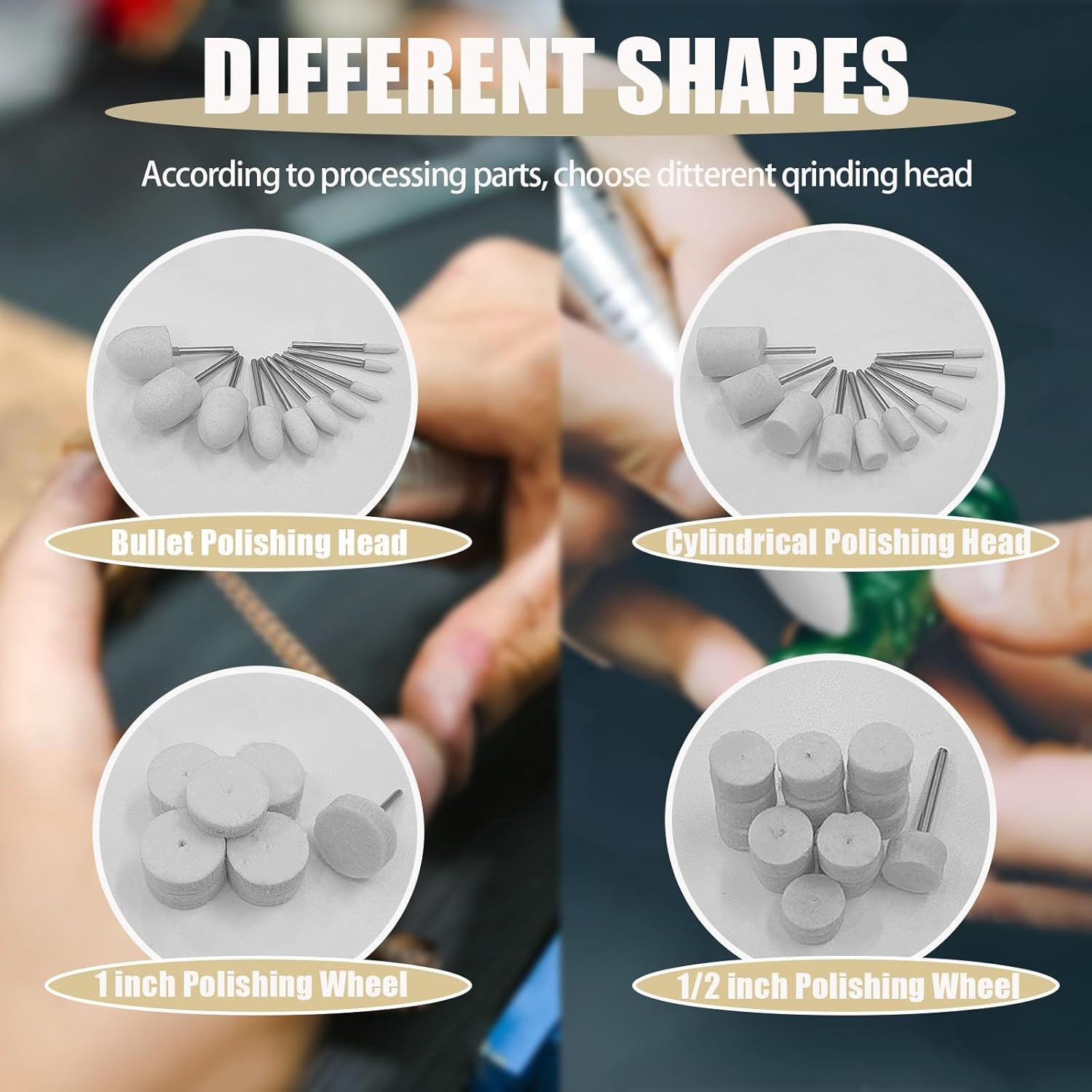 122Pcs Polishing Buffing Wheel Kit for Dremel and 2Pcs Polishing Compound 10P…