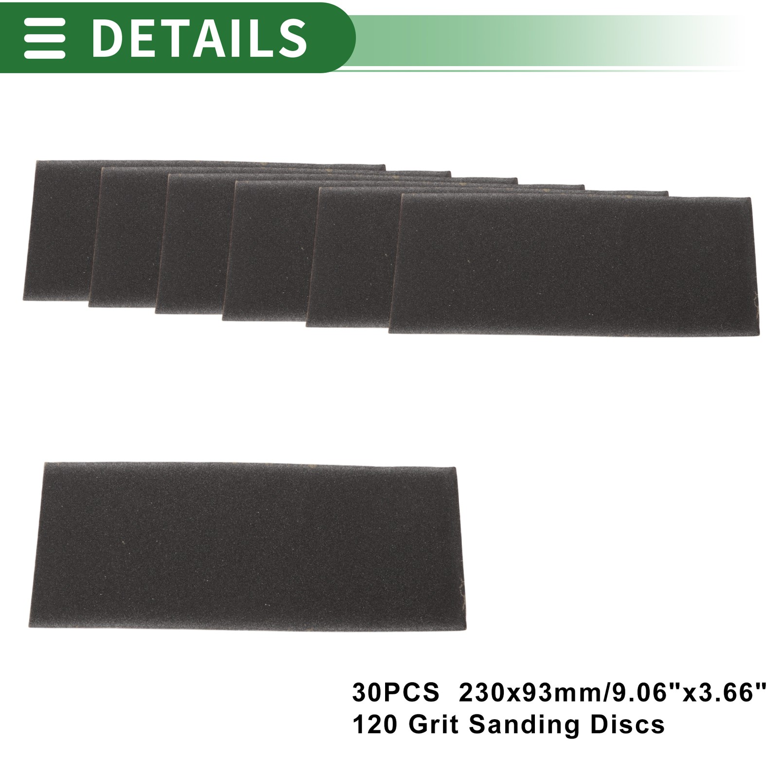 Sandpaper 230x93mm 120 Grit 30 Pcs Black Hook & Loop Sanding Sheets
