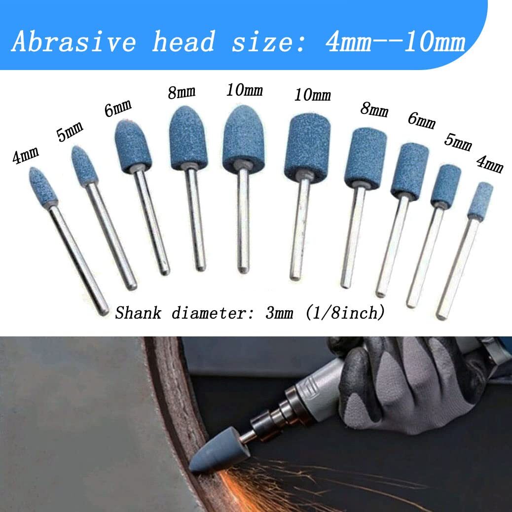 100 Pcs Grinding Stones Set, 1/8 Inch Shank Abrasive Stone Mounted Sharpening…