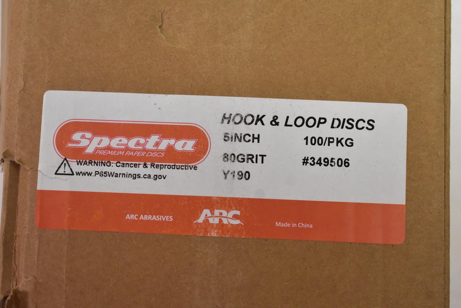 ARC Abrasives Spectra 5 Inch Hook & Loop Sanding Discs 80 Grit Gray 100 Pack