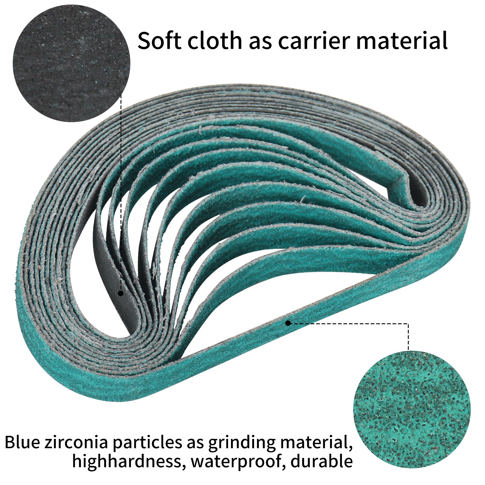 10pc 10x330mm Sanding Belts Sander Abrasive Belt Tool for Metal Wood Furniture