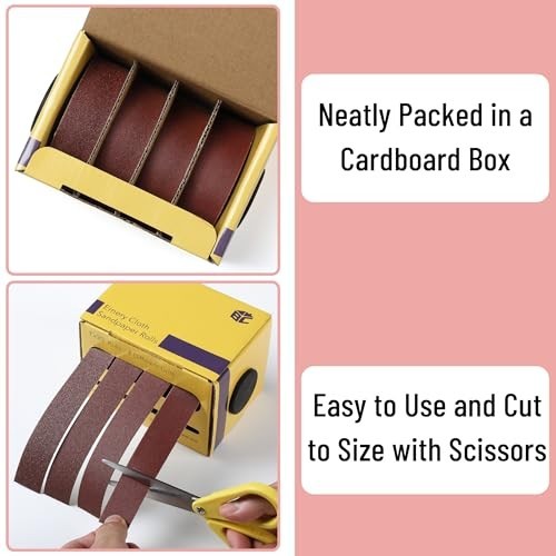 New Emery Cloth Roll 1 x 20 FT 4 Grits Sandpaper Set Fast Shipping