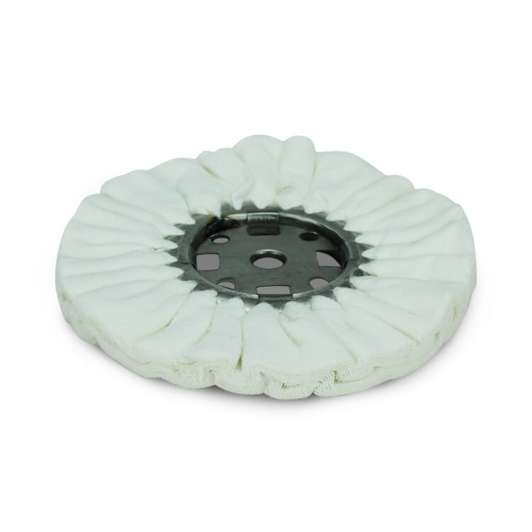 8″ White Domet Flannel Airway Polishing Wheel 3″ Center Plate x 5/8″ Arbor Hole