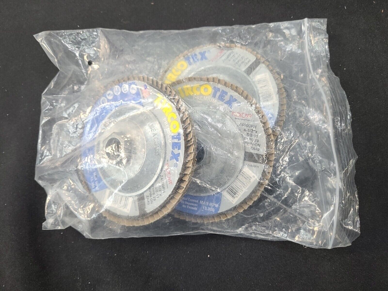 FlexOvit ZIRCOTEX 4-1/2″ X 5/8″ – 11 40 Grit Type 29 Flap Disc 3 PACK