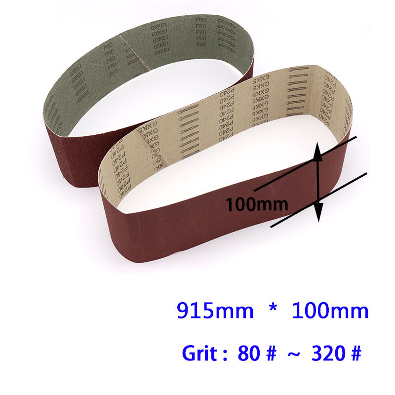 Sanding Belts 100mm x 915mm Power File Sander Polishing Grinding 80~320 Grit