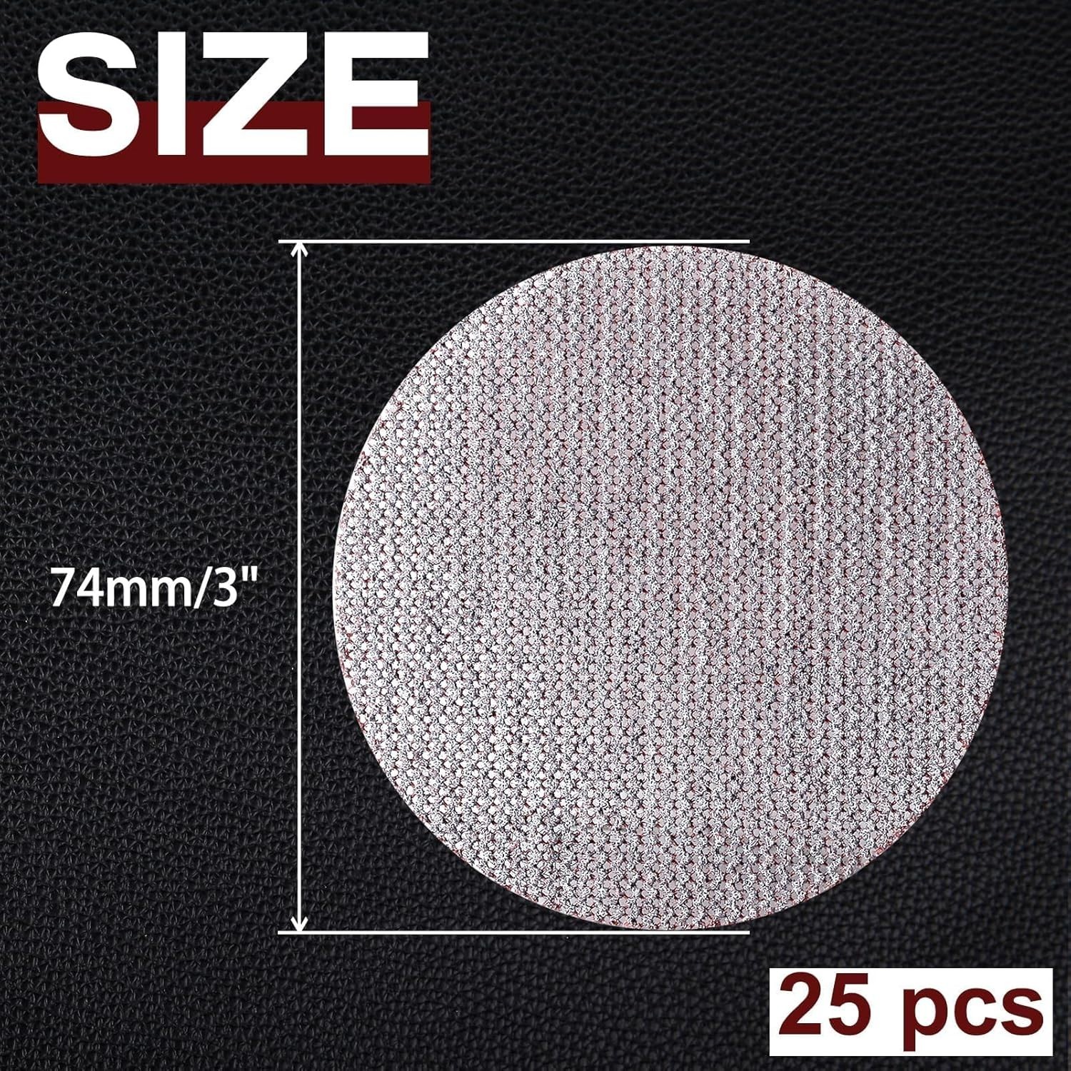 3-Inch 80 Grit Mesh Abrasive Dust Free Sanding Discs, Virtually Dust-Free, Bo…