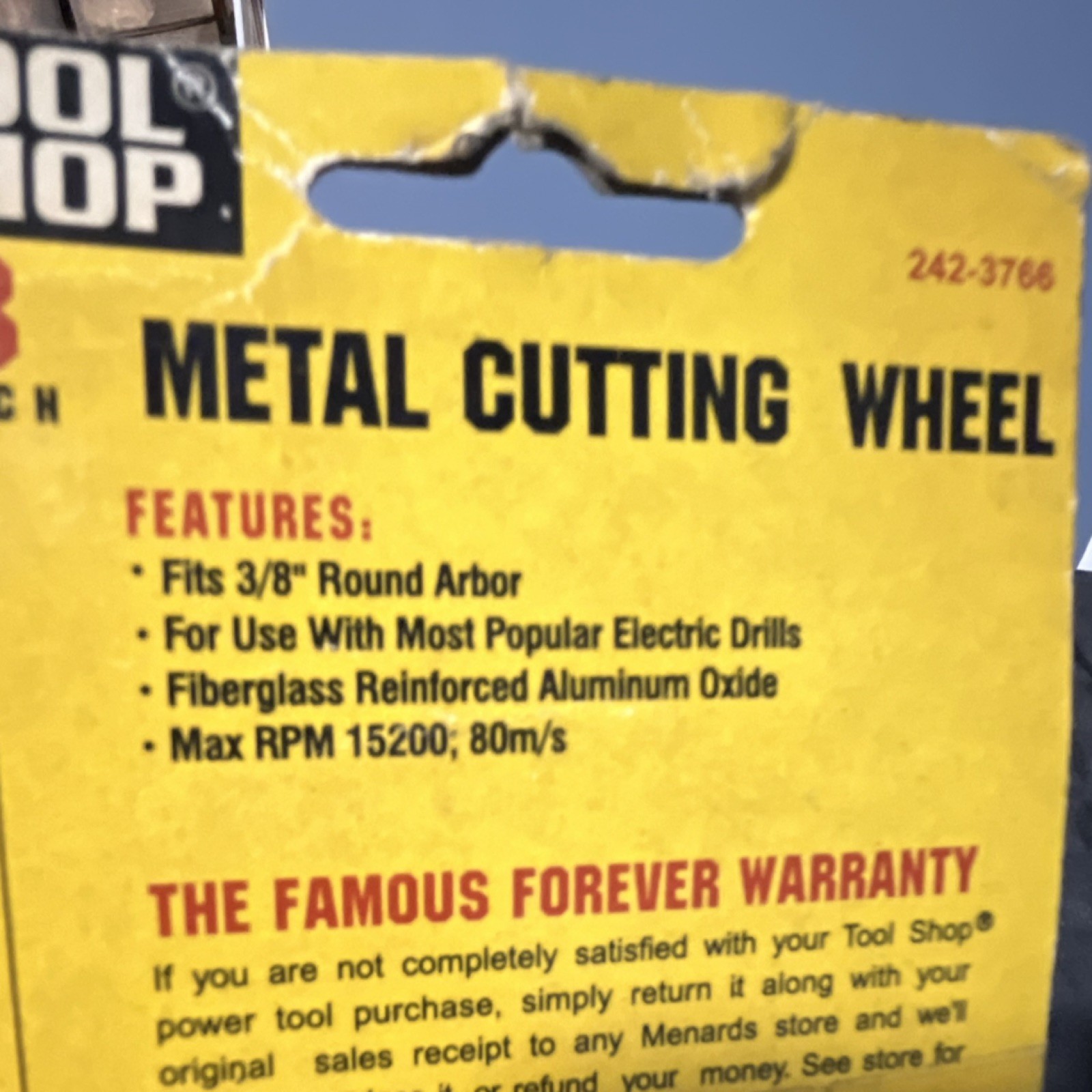 Tool Shop 3″ Cut-Off Wheels Aluminum Oxide for Metal, 3-Pack 242-3766