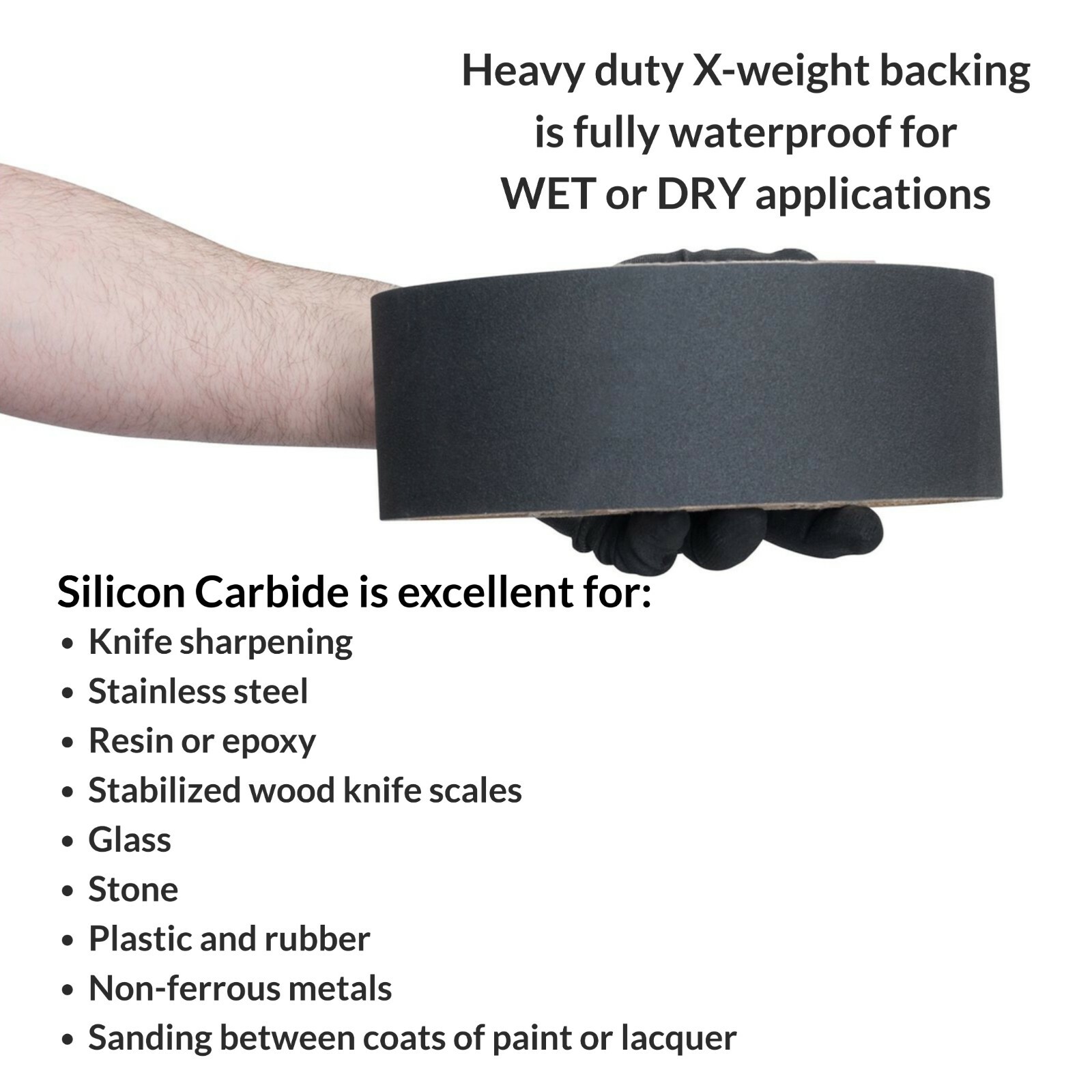 4 X 36 Inch Silicon Carbide Fine Grit Sanding Belts 220, 320, 400 Grits, 3 Pack