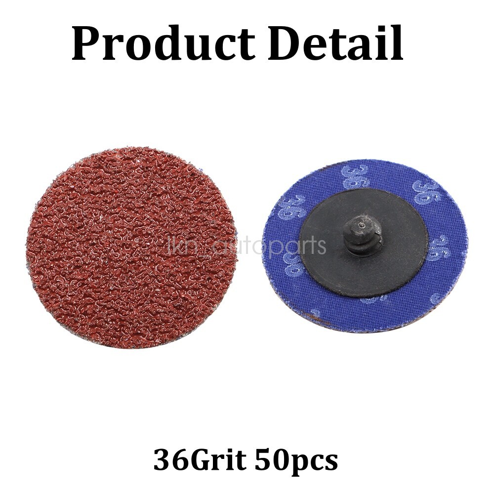 50PC 2 inch 36 Grit Aluminum Oxide Roll Lock Die Grinder Sanding Grinding Disc