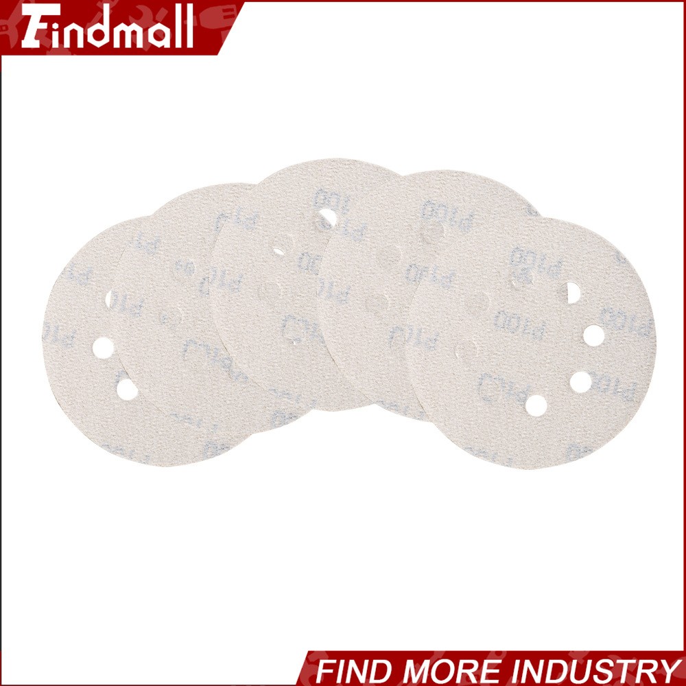 Findmall 100 Pieces 100 Grit 5″ 8-Hole Hook-And-Loop Sanding Disc Sander Paper