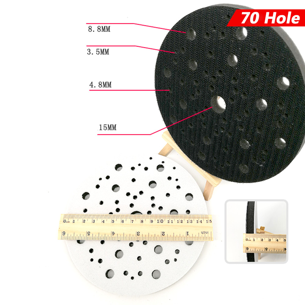 6″ 150mm Interface Pad 6/15/17/52/53/70 Hole Hook and Loop Soft Foam Pad Sander