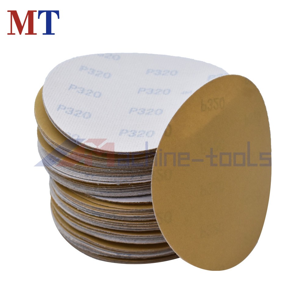 100 Pack 5″ 320 Grit Disc Hook Loop Pads Sanding Discs Flocking NO-Hole