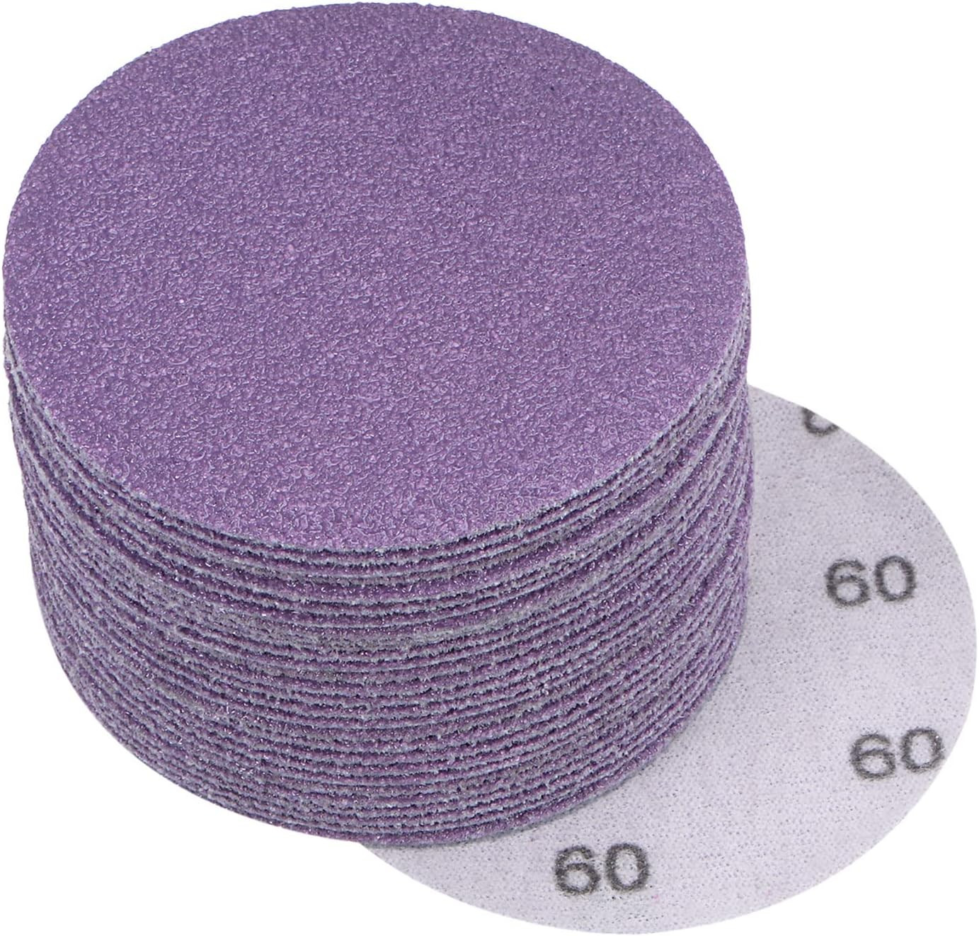 New 30Pcs Purple Sanding Discs 60 Grit Hook Loop Wood Metal Fast Shipping