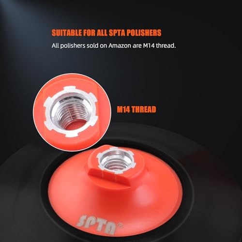 2Pcs RO Rotary Flexible Backing Plate, Hoop 6Inch (150mm) Orange M14 Thread