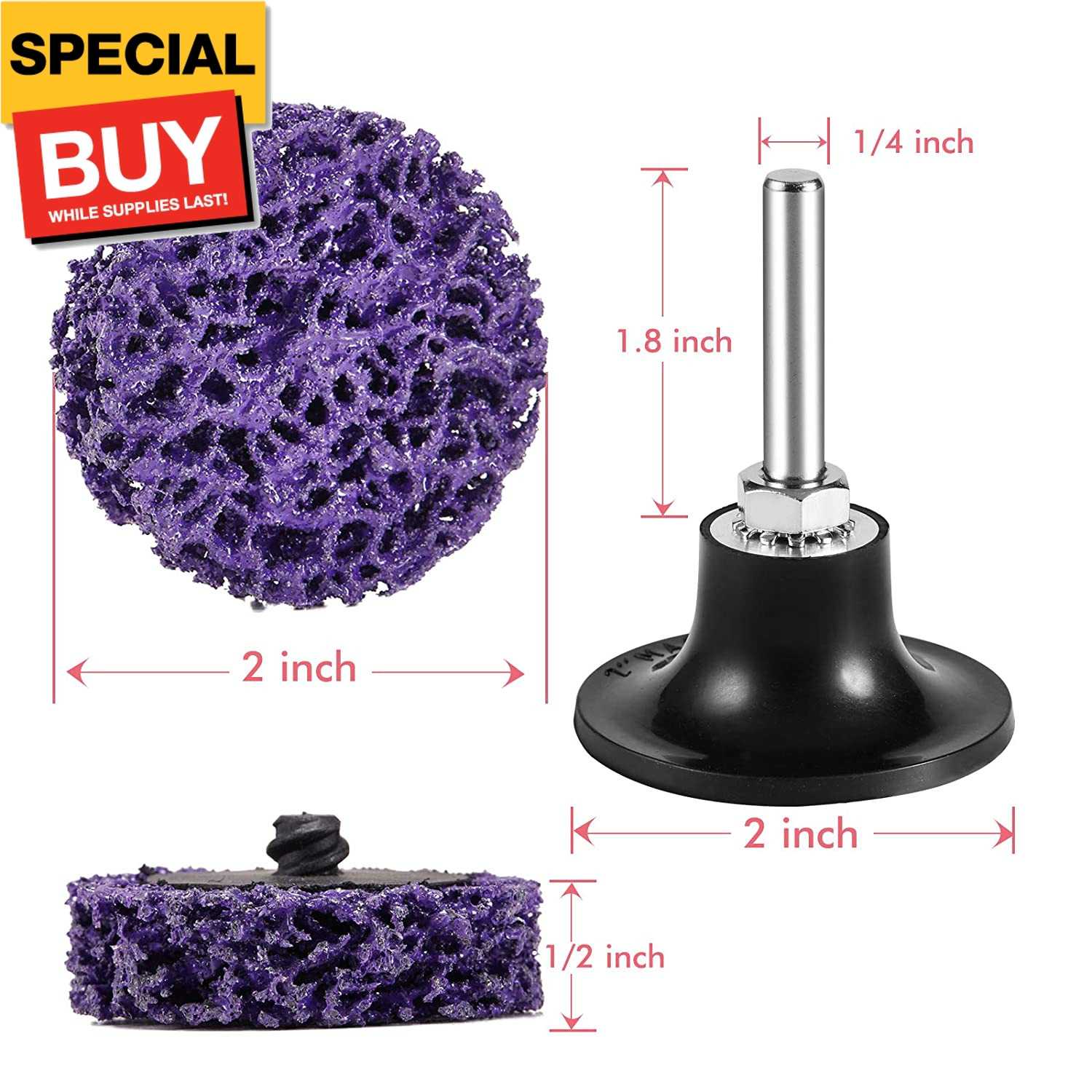 11 Pack 2″ Quick Change Easy Strip It Discs for Drill, Paint Stripper Abrasive W