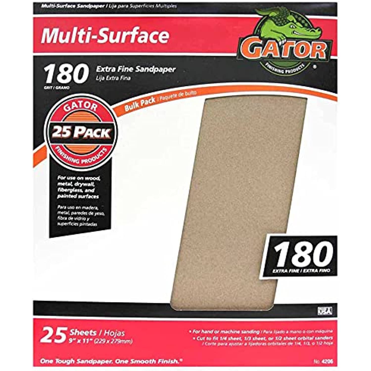 ALI INDUSTRIES 4206 9″ x 11″ Multi-Surface Sanding Sheets, Brown