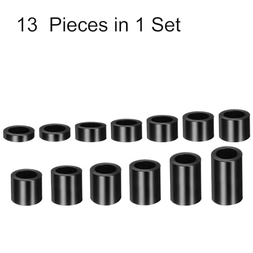 13pcs Axle Reducer Spacer Set 1-1/8″ Wheel Spacer OD 1-1/8″ x Bore 3/4″ Black