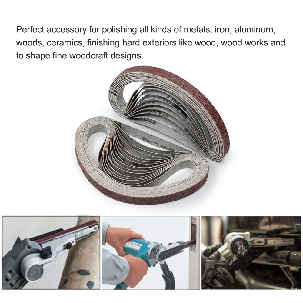 10pcs 10x330mm Abrasive Sanding Belts 1000 Grit Sanding Grinding Polishing Y9C6