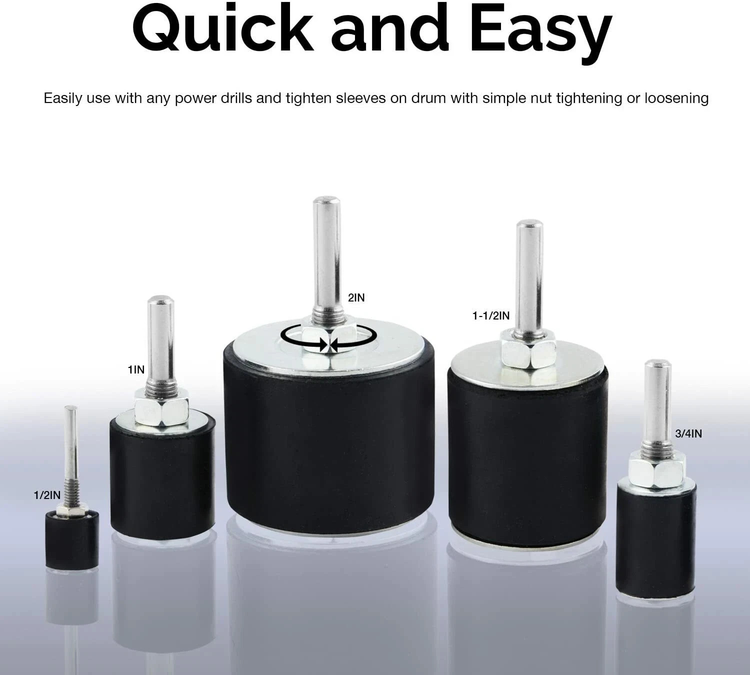 25 Pc Sanding Round Drum Set for Woodworking Drill Press Sander Sleeves Tool Kit
