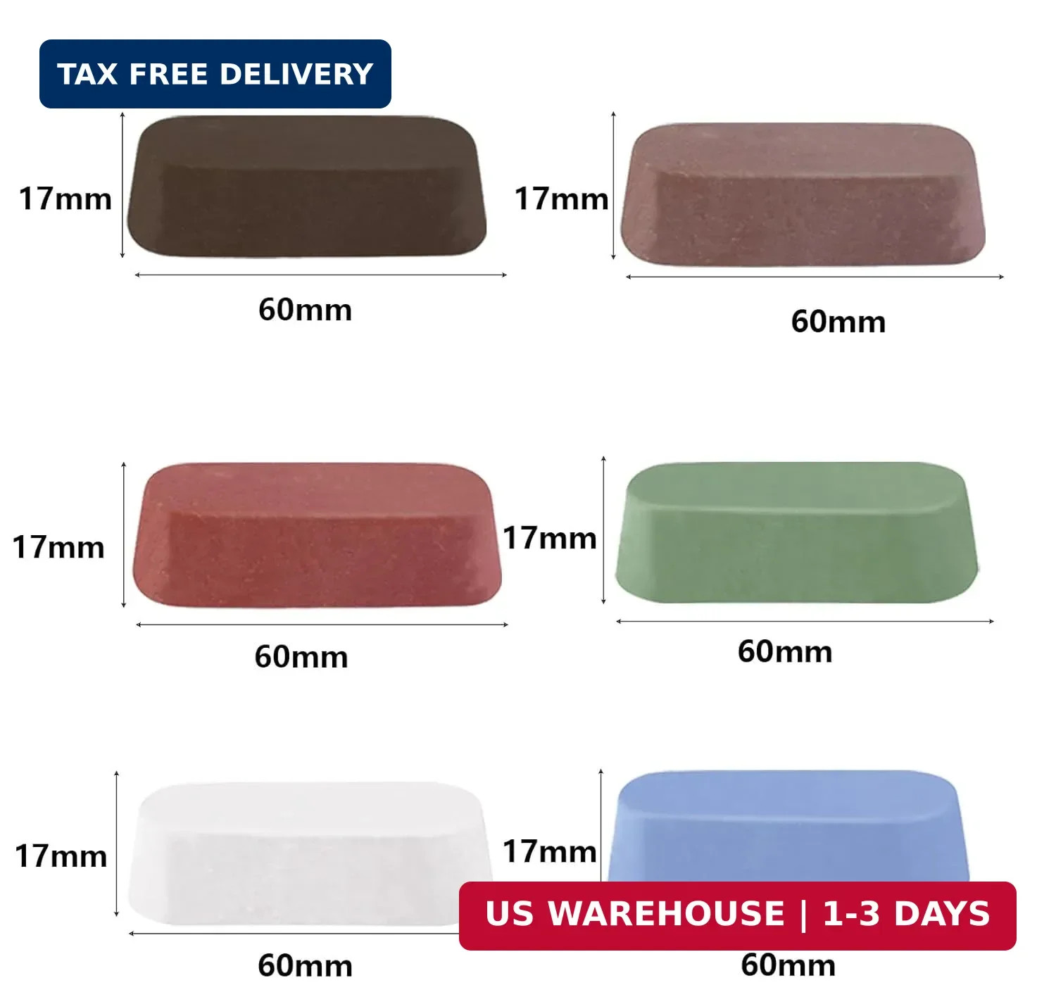 6 Pcs Metal Buffing Polishing Compound for Buffing Wheel, Buffing Wheel Compound