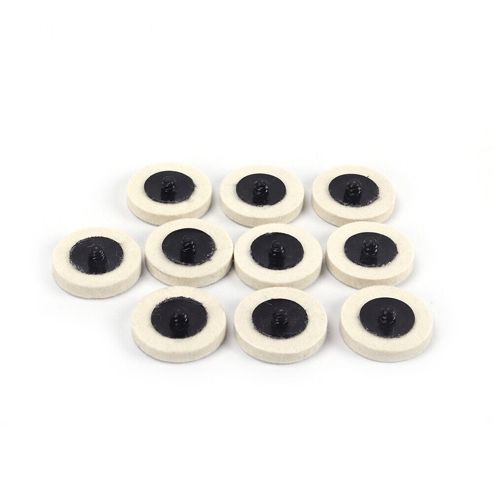 10PCS Wool Buffing Polishing Pad 2 inch Die Grinder Drill Roll Lock Sanding Disc
