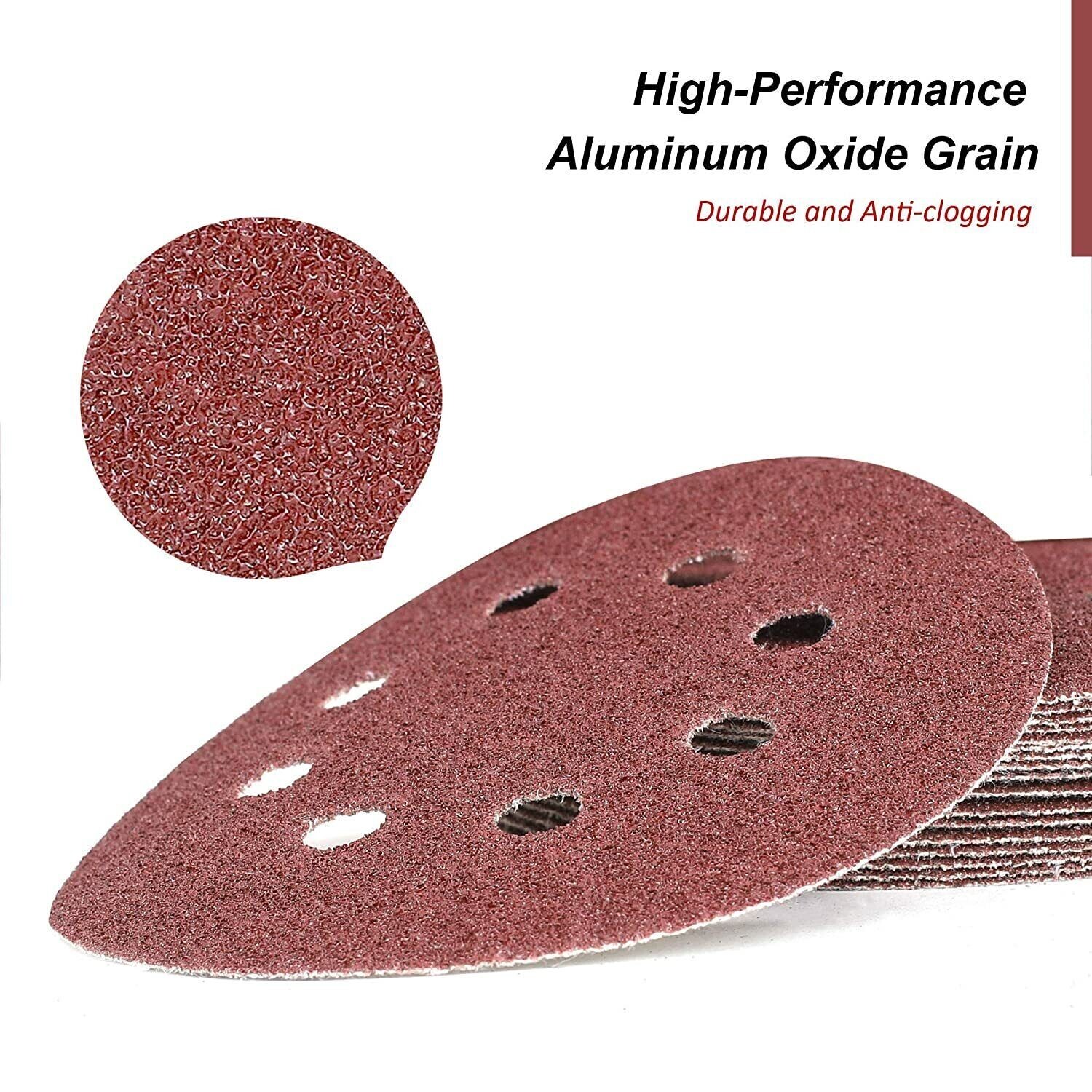 100 DISC VARIETY PK Sanding Discs 5 inch 8-Hole Hook & Loop Orbital Sander Paper