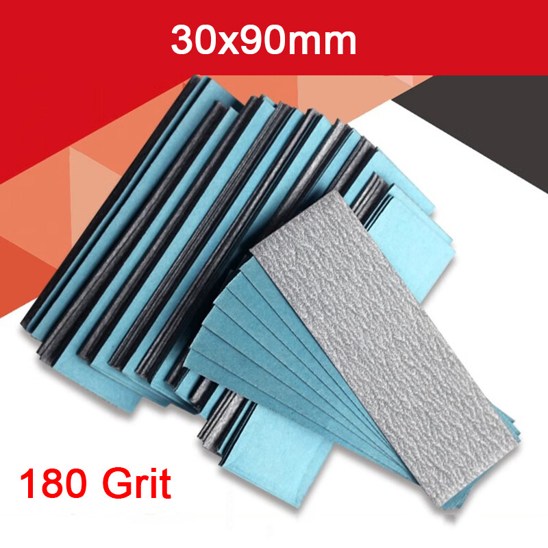 30mm*90mm Dry Abrasive Sandpaper Mixed Assorted Grit 180 for Metal Wood Sanding