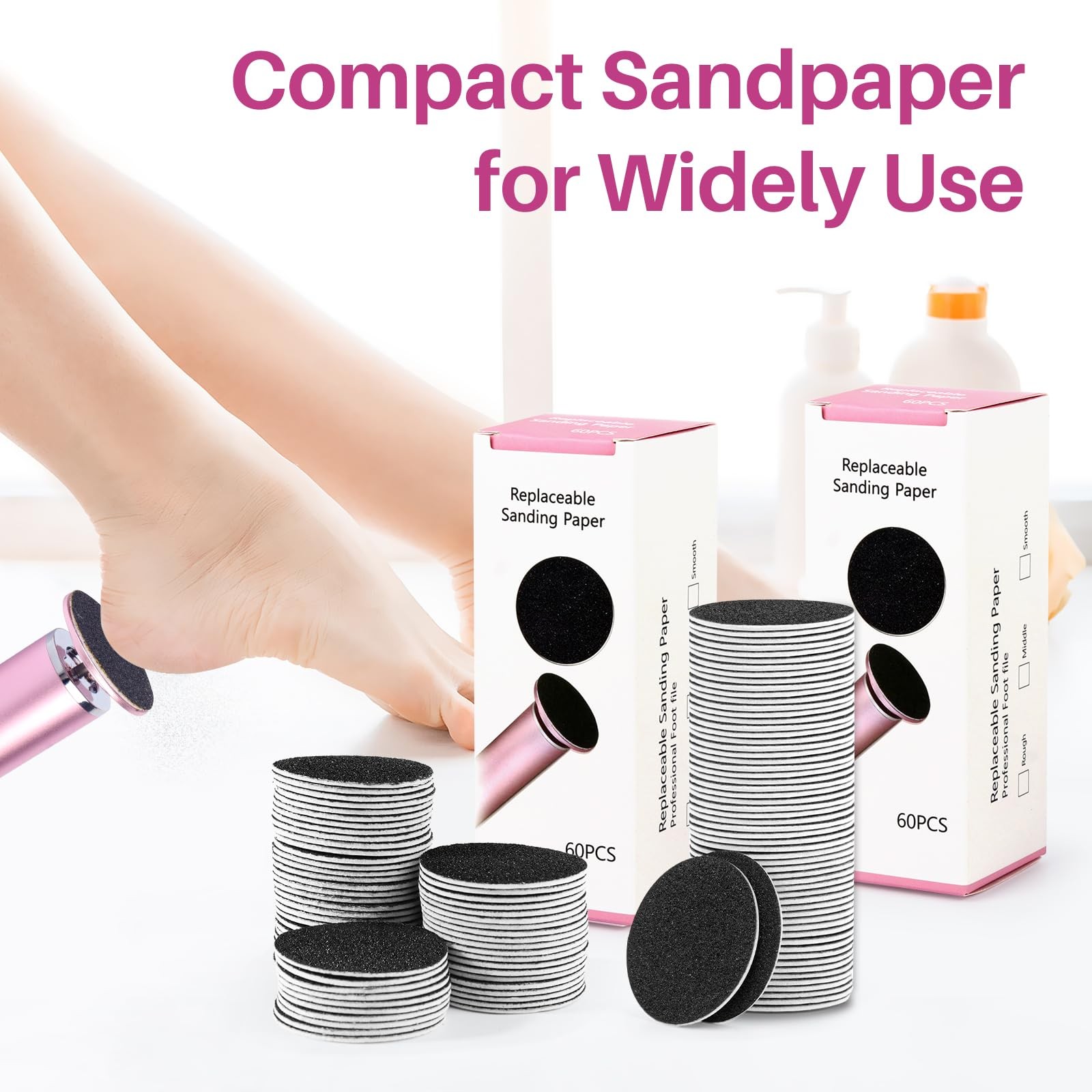 Replaceable Sandpaper for Electric Foot File: 60 Pcs/1 Box Feet 60 Pcs-1