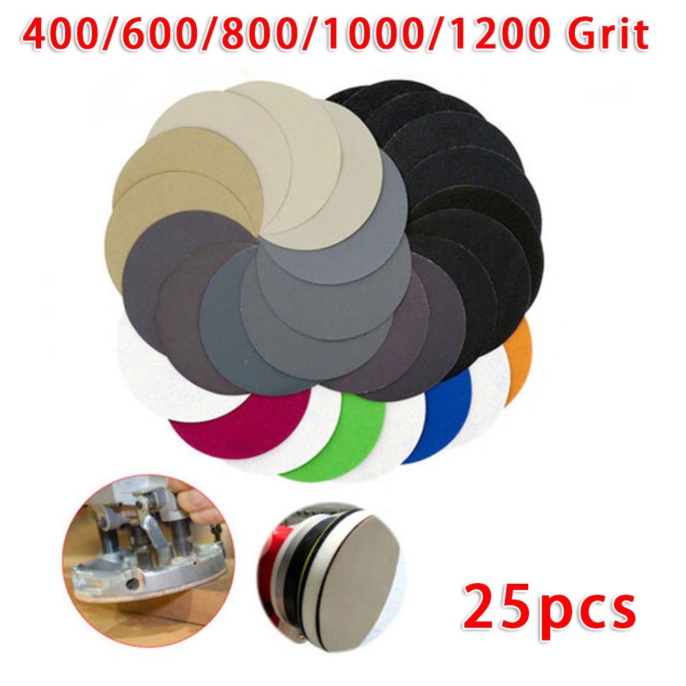 25pcs/set Wet 400 600 800 1000 1200 Grit Sandpaper Sanding Paper Sanding Discs