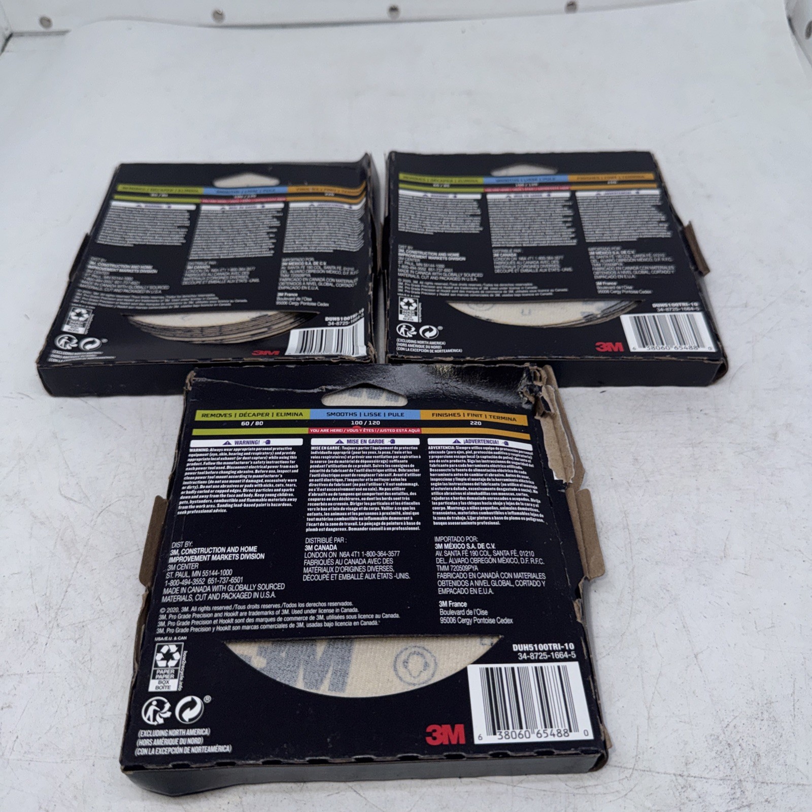 (3) 3M Pro Grade Precision Ultra Universal Hole Sanding Disc,DUH5100TRI-10I J16