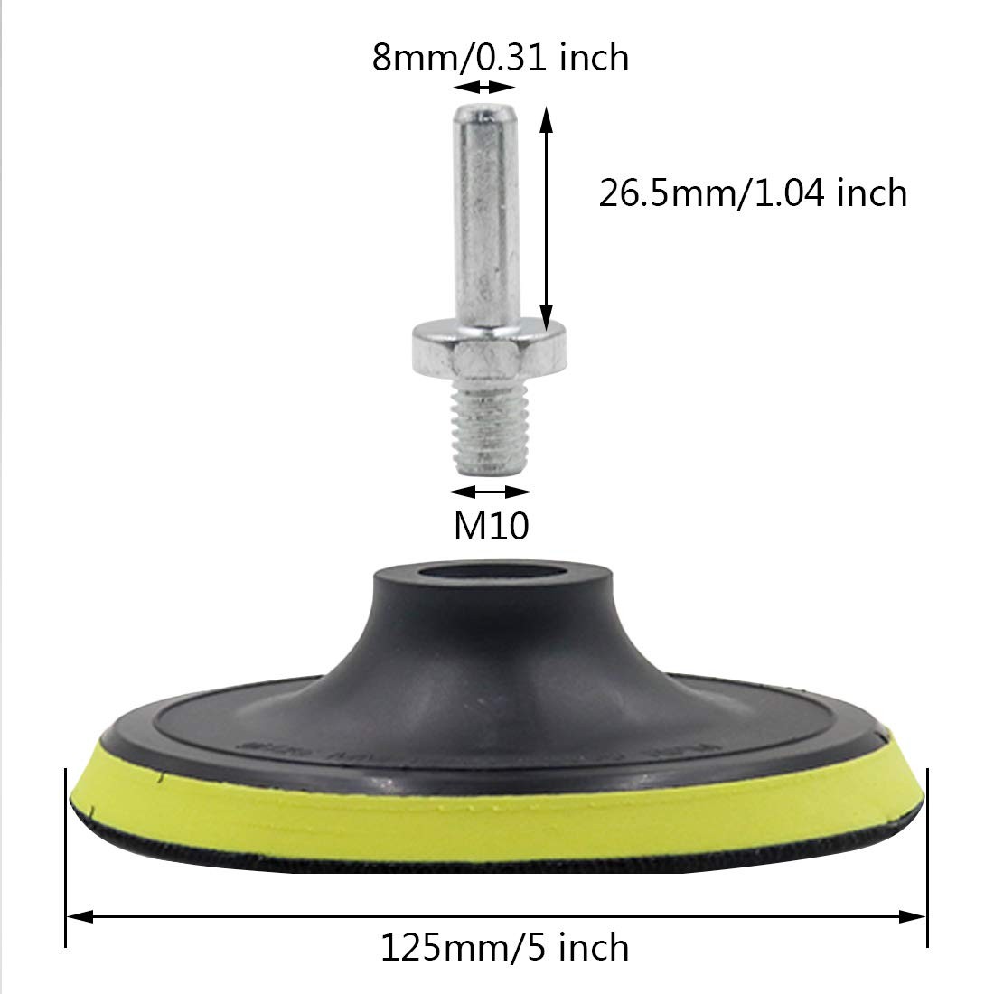 2 Pcs 5″ Hook & Loop Backing Pad w/ M10 Drill Adapter for Orbital Sander